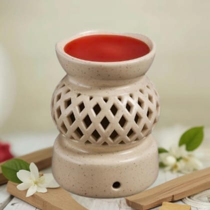Rareity Sandalwood Aroma Melt | Ceramic Jaali Diffuser | Calming & Woody Aroma for Peaceful Ambience | Ideal for Home & Meditation Use
