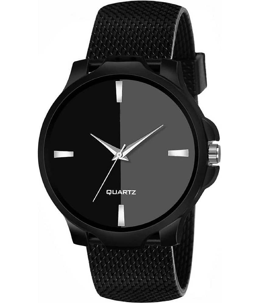 AQUA BLISS Black PU Analog Men's Watch