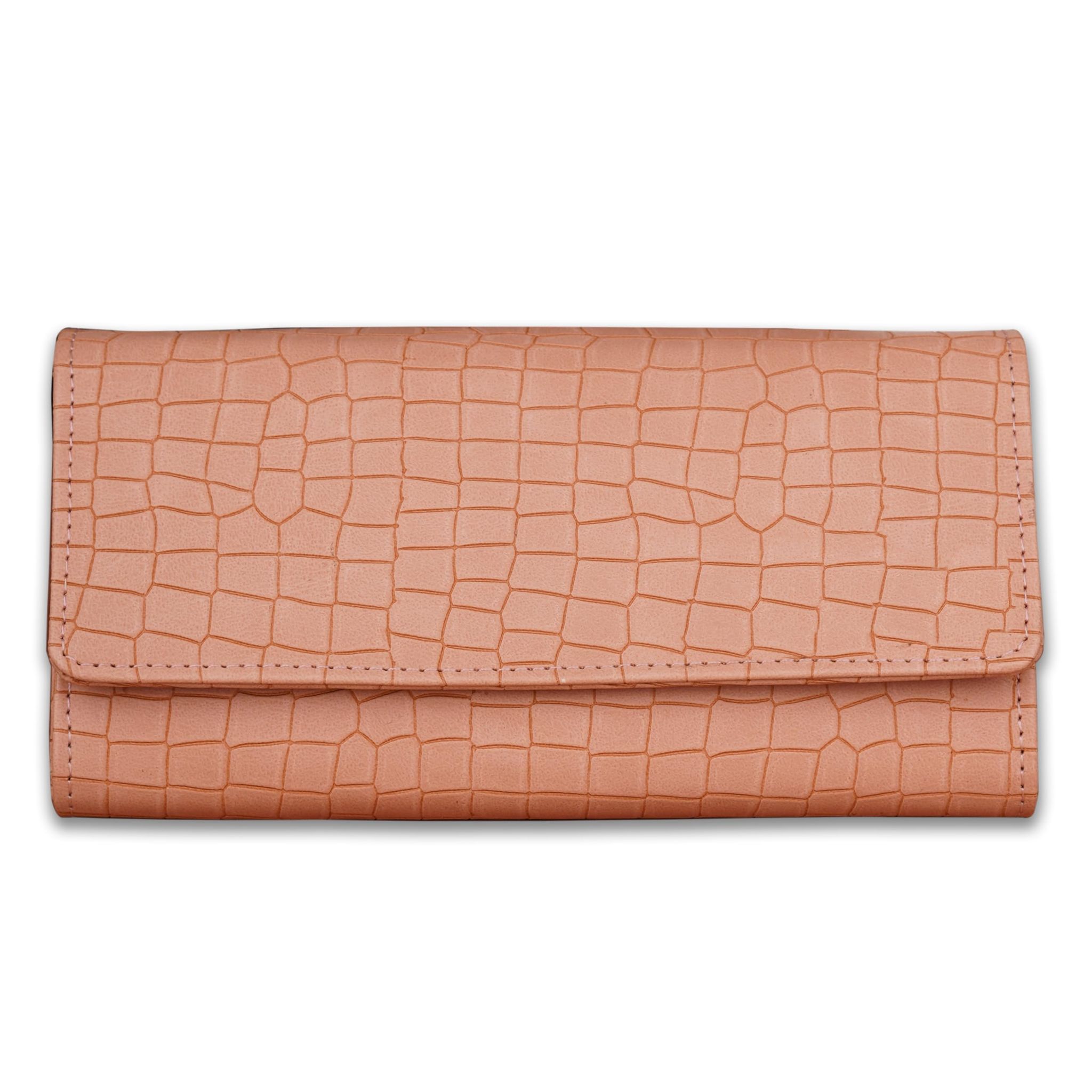 The Wallet Store Croco Design Clutch - Beige