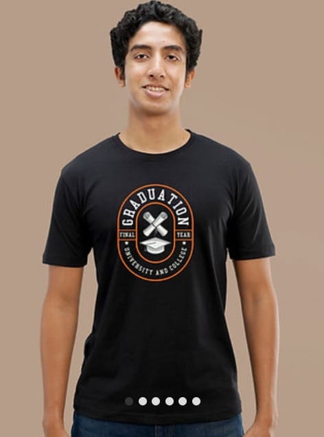 GRADUATION - YOUNG CASUAL WEAR BLACK T-SHIRT