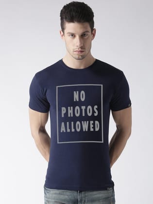 Young Trendz Bio-Wash Cotton Half Sleeve NOPHOTO Graphic Printed NAVYBLUE T-Shirt-NAVYBLUE / Medium / 100% Bio Wash Cotton