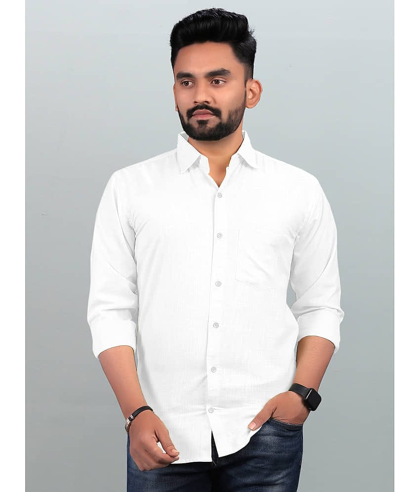 BOUGHT FIRST Cotton Blend Regular Fit Full Sleeves Men's Formal Shirt - White ( Pack of 1 )