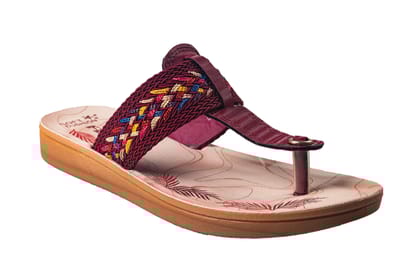 Flite Ladies Maroon Chappal PU-Maroon / 3