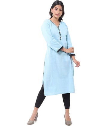 DESHBANDHU DBK - Turquoise Cotton Women's Straight Kurti