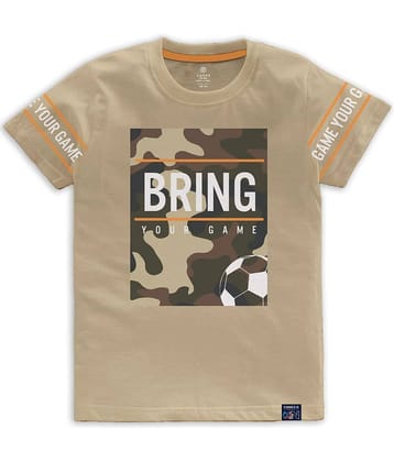 CODEZ Pack of 1 Boys Cotton Blend T-Shirt ( Khaki )
