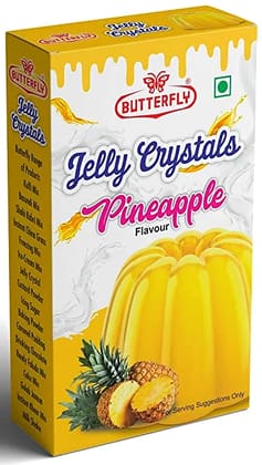 Butterfly Instant Jelly Crystals, 100g (Pineapple)  by Butterfly Dessert Mixes and Bakery Needs. Butterfly Instant Jelly Crystals, 100g (Pineapple)  by Butterfly Dessert Mixes and Bakery Needs.
