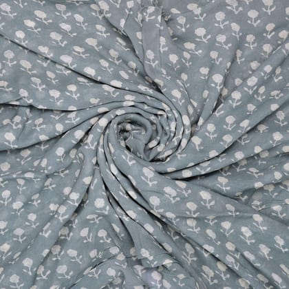 Iris Small Flower Digital Printed Fabric - Pure Georgette