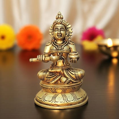 Handcrafted Brass Maa Annapurna Devi God Idol Statue for Home Temple, Height : 7.2 Inch (BSMAS1087 D)