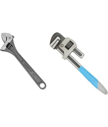 Taparia Set Of 2 Hand Tool Combo Adjustable Wrench 255 Mm / Pipe Wrench 300 Mm