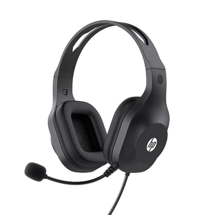 HP H120 Stereo USB Headset, Plug-and-Play USB-A, Built-in Noise-Canceling Mic, Adjustable Head Strap, Padded On Ear Cushions, 360-Degree Bendable Mic, 1-Year Limited Warranty, Black, 9Z4V9AA