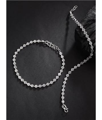 Priyaasi Women's Latest Design German Silver Plated Anklet