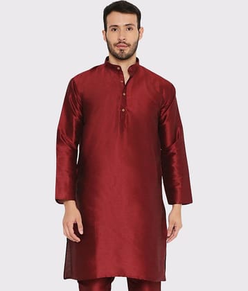 Maharaja - Maroon Silk Men's Regular Kurta ( Pack of 1 )