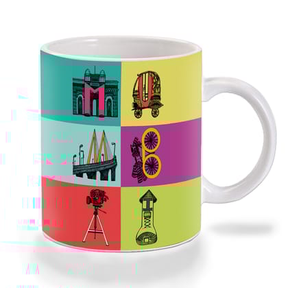 Multicolor Mumbai Known For Colorful Art Ceramic Mug