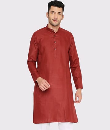 Maharaja - Maroon Cotton Blend Men's Regular Kurta ( Pack of 1 )