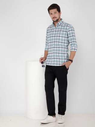 Black Textured Trousers-34 / Black