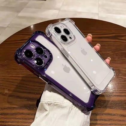 Acrylic Airbag Bumper Drop-Proof Case-iPhone 15 Pro / Transparent White