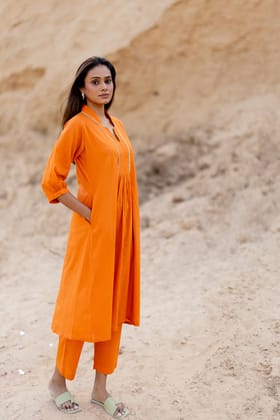 Tangerine Kurta Set-S