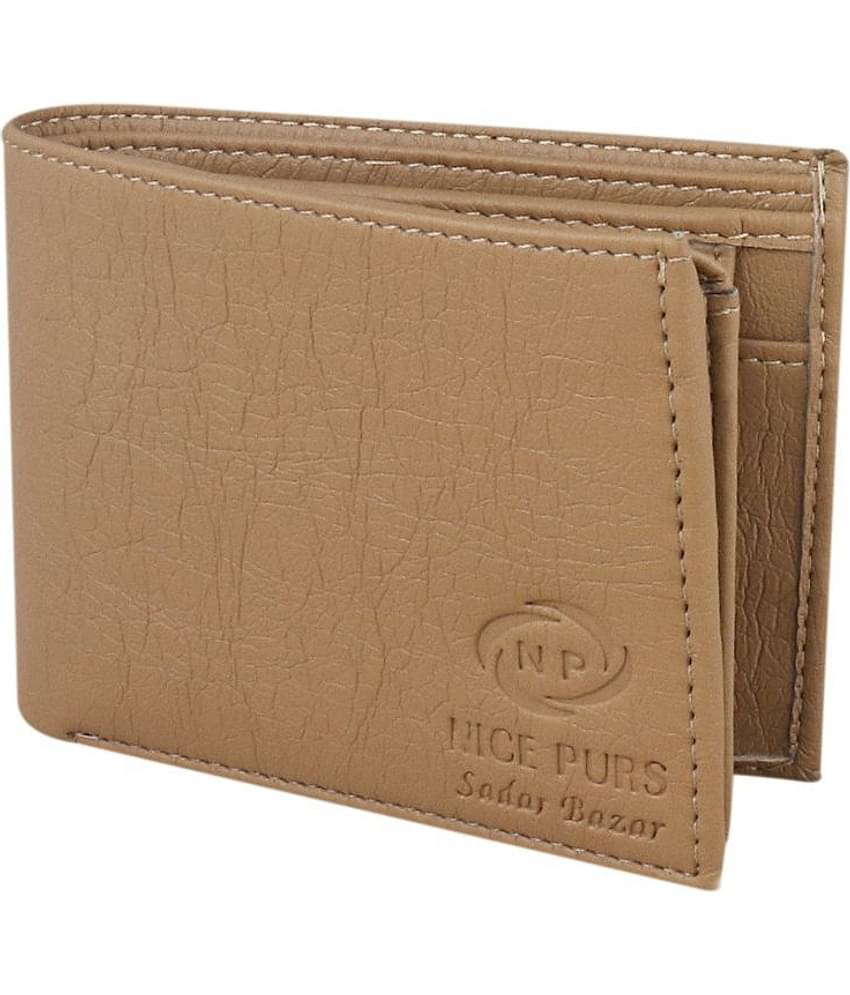 Nice Purse Cream PU Men's Two Fold Wallet ( Pack of 1 )