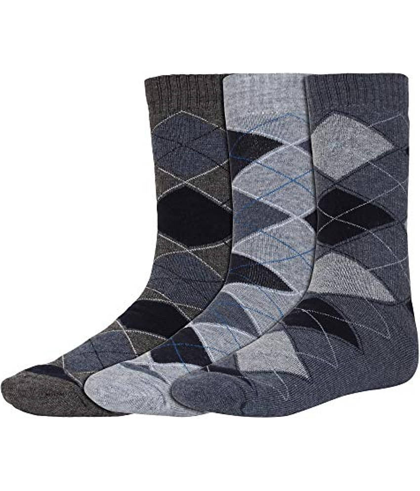 Creature - Woollen Men's Printed Multicolor Mid Length Socks ( Pack of 3 )