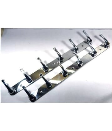 RR Collection Home Decor -Pack of 2- Stainless Steel 6 Pin Wall & Door surface mounted Hooks