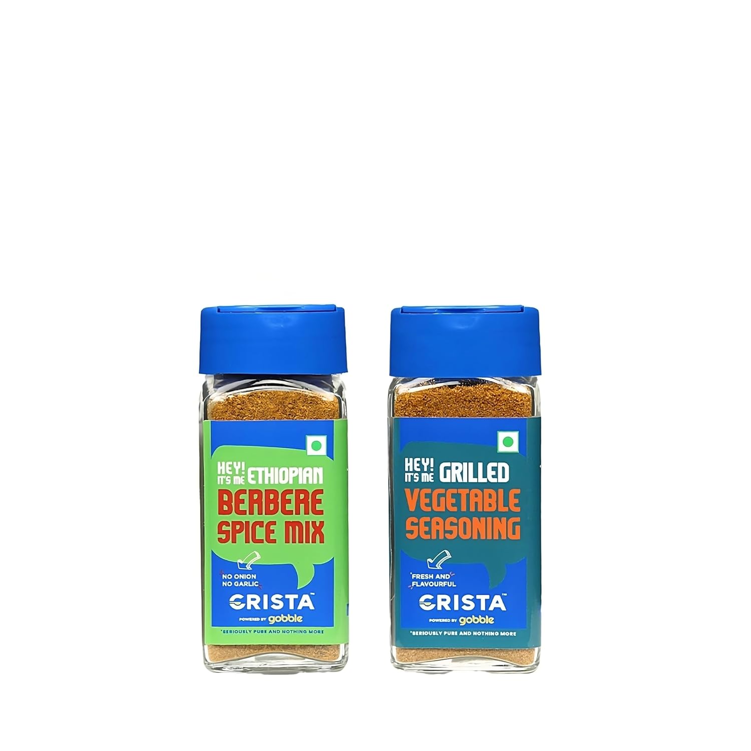 CRISTA Berbere And Vegetable Seasoning Combo Pack (Berbere Spice Mix, 50 gm & Vegetable Seasoning, 50 gm) - Pack of 2