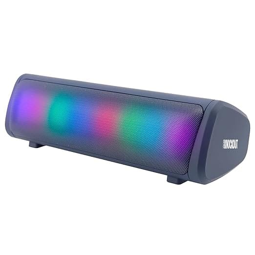 ZEBRONICS Knock Out Portable Bluetooth v5.3 Speaker with 10W Output, RGB LED Lights, TWS Function, up to 10h* Backup, USB, mSD, Passive Radiator (Blue)