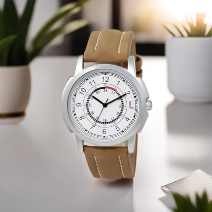 LOREM White Numbers Analog Watch for Men LR17-UF
