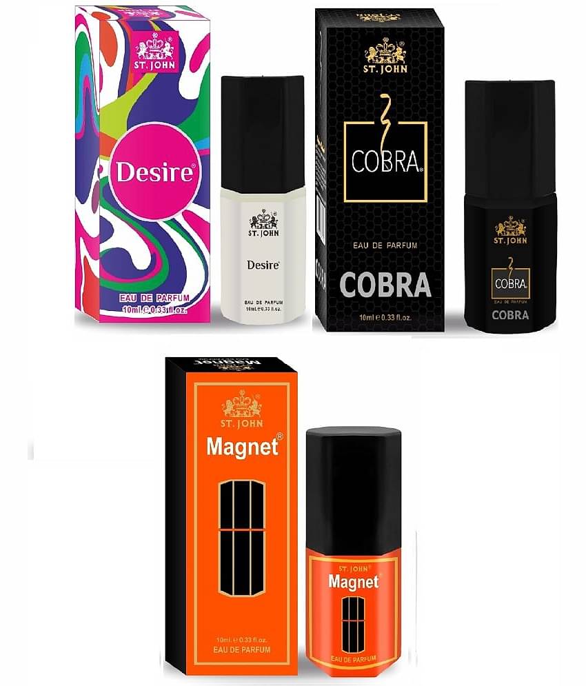 ST.JOHN Cobra Perfume ,Desire & Magnet Pocket Perfume For Men 10ml Each (30ml) - Pack of 3