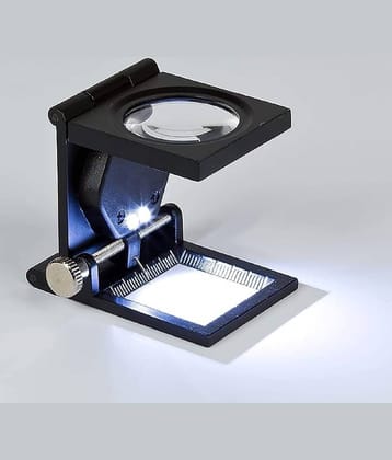 Foldable Magnifiers 10X Folding Magnifying Loupe Zinc Alloy /LED Lights/ Magnifier Lens with /Scale / for Jewelry Tool Repair Collection