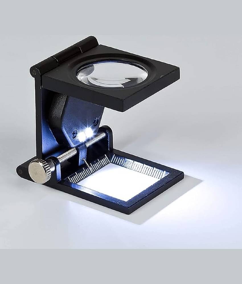 Foldable Magnifiers 10X Folding Magnifying Loupe Zinc Alloy /LED Lights/ Magnifier Lens with /Scale / for Jewelry Tool Repair Collection