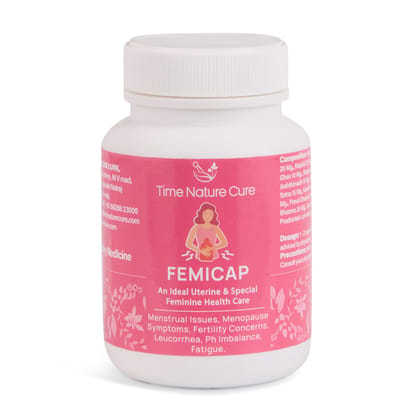 Time Nature Cure Femicap Uterine & Feminine Health Supplement, 30 Capsules, Ayurvedic Formula