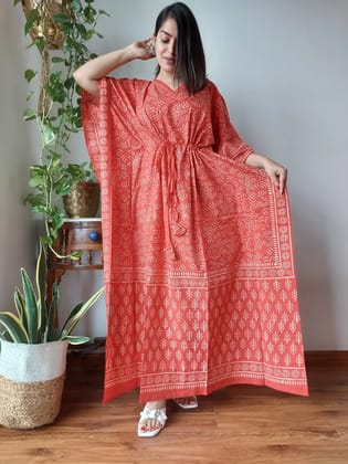 Hand Block printed KAFTAN 100% Pure cotton