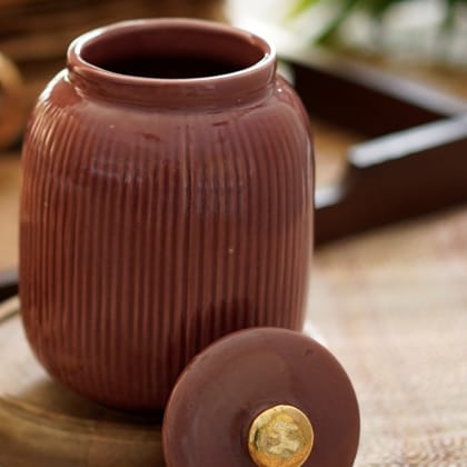 CHEAPORA BISCUIT JAR LARGE-PINK / HAND CAST CERAMIC / 1 JAR