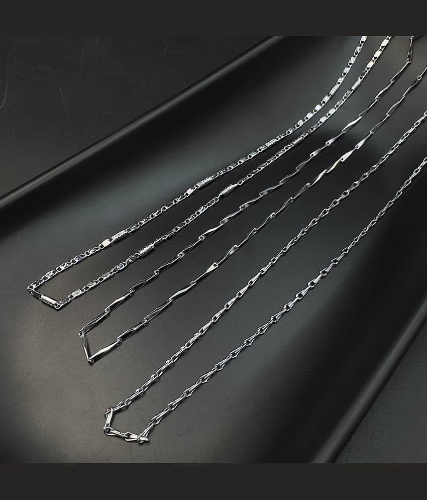 AKLINA Silver Plated Chain ( Set of 3 )