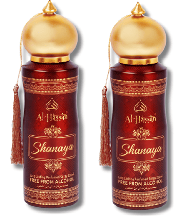 Al - Hassan Shanaya Deodorant Spray for Unisex 400 ml ( Pack of 2 )