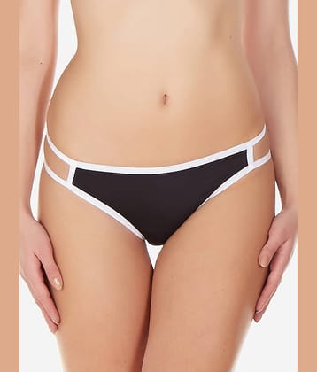 La Intimo Pack of 1 Nylon Thongs For Women ( Black )