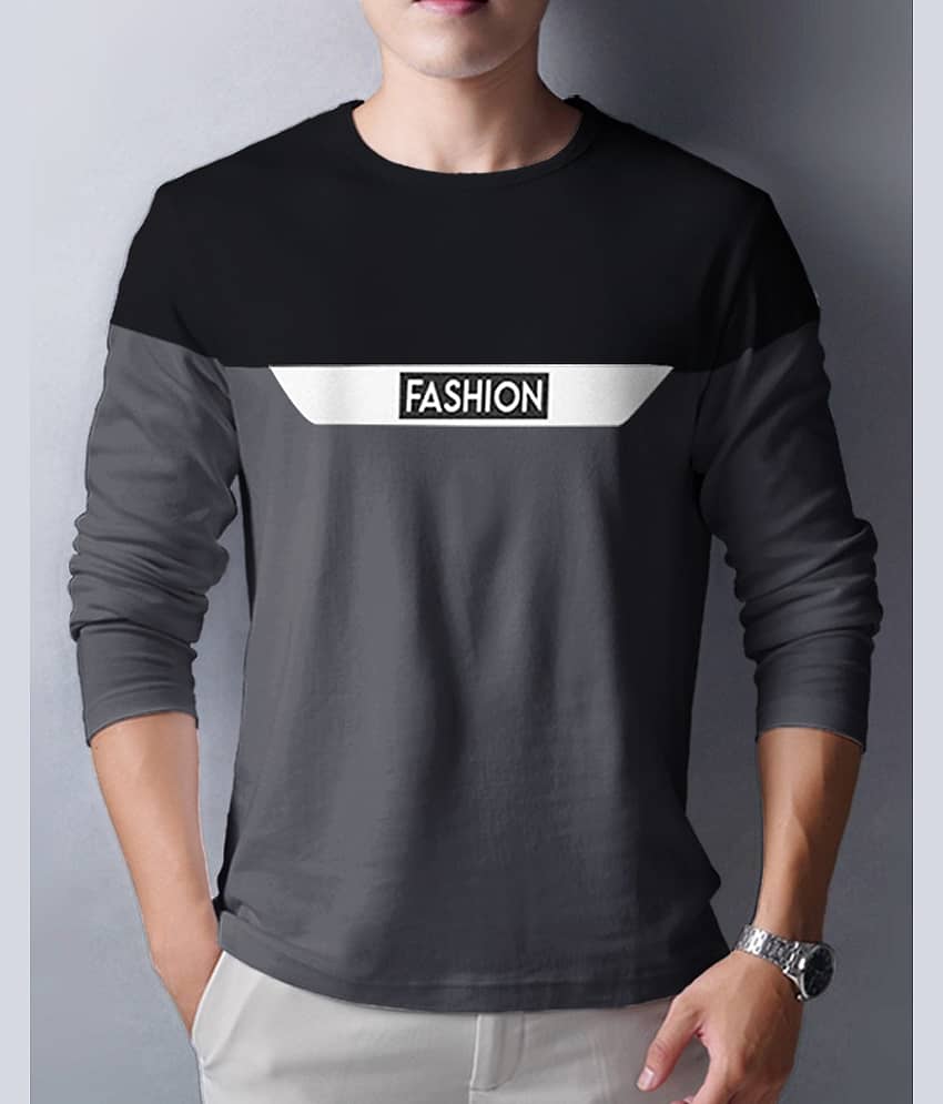 Eyebogler Pack of 1 Cotton Blend Regular Fit Men's T-Shirt ( Grey )