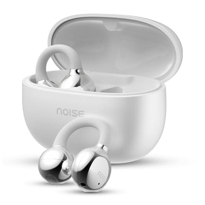 Noise Air Clips Wireless Open Ear Earbuds with Chrome Finish, AirWave Technology,Up-to 40H Playtime, Dual Device Pairing, Quad Mic with ENC,12mm Driver,BTv5.4 (Pearl White) Noise Air Clips Wireless Open Ear Earbuds with Chrome Finish, AirWave Technology,