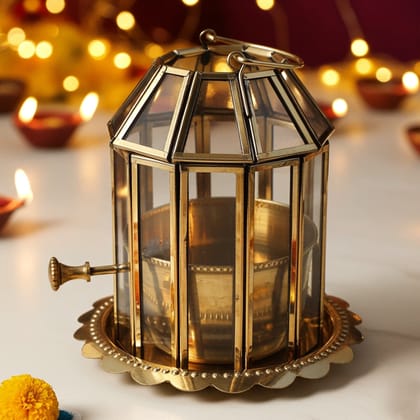 Brass & Glass Akhand Deepak (ZMAS620 D)