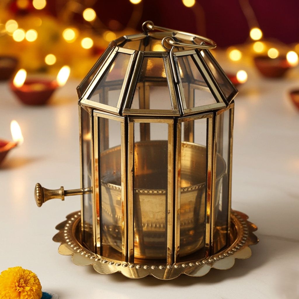 Brass & Glass Akhand Deepak (ZMAS620 D)