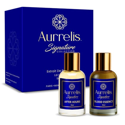 Aurrelis Signature Extrait De Parfum Combo Pack of 2  Bold Essence & Flame & Amber| French-Inspired Fragrances (50 ml x 2)