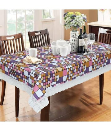 Printed PVC 6 Seater Rectangle Table Cover ( 228 x 152 ) cm Pack of 1 Purple