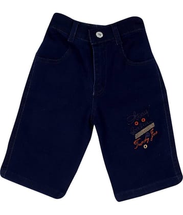 Cremlin Clothing Pack of 1 Cotton Blend Shorts For Boys ( Indigo )