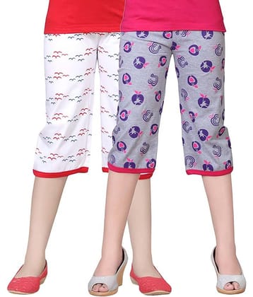 Sini Mini Pack of 2 Girls 100% Cotton Capris ( Multi )