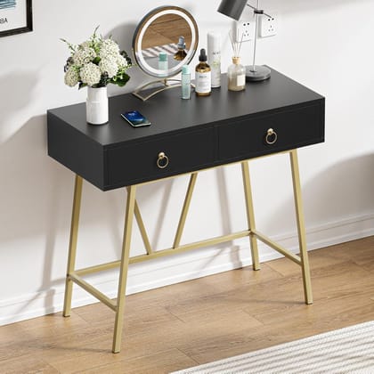 Wood Black Color Dresser Table-End Table