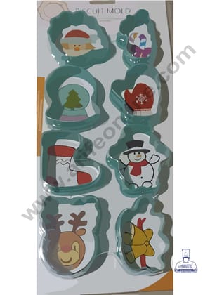 CAKE DECOR™ 8 Piece Christmas theme Plastic Cutter ( SBCK-38 )