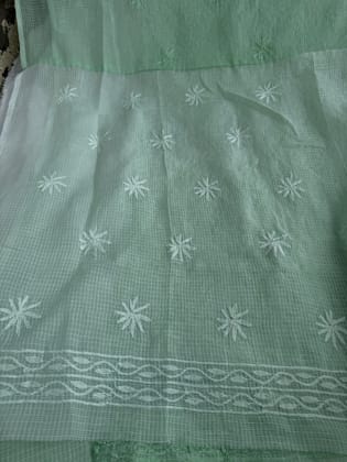 Kota Length with Dupatta in Tepchi work - Green Ombre-Green Ombre / Free Size / Kota