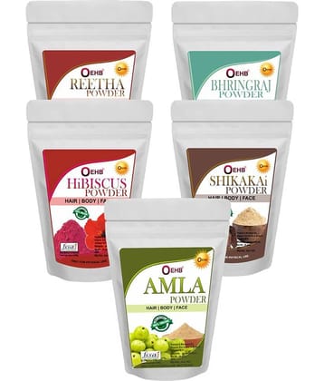 OEHB Natural Amla,Reetha,Shikakai,Bhringraj and Hibiscus 250g Each-50g