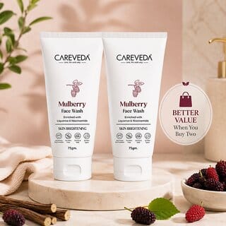 (Set of 2) CareVeda Mulberry Face Wash with Liquorice Niacinamide, Skin Brightening Dark Spot Care, 75g (Set of 2) CareVeda Mulberry Face Wash with Liquorice Niacinamide, Skin Brightening Dark Spot Care, 75g