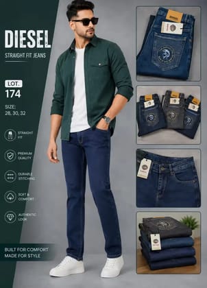 Mens Straight Fit Premium Denim Jeans